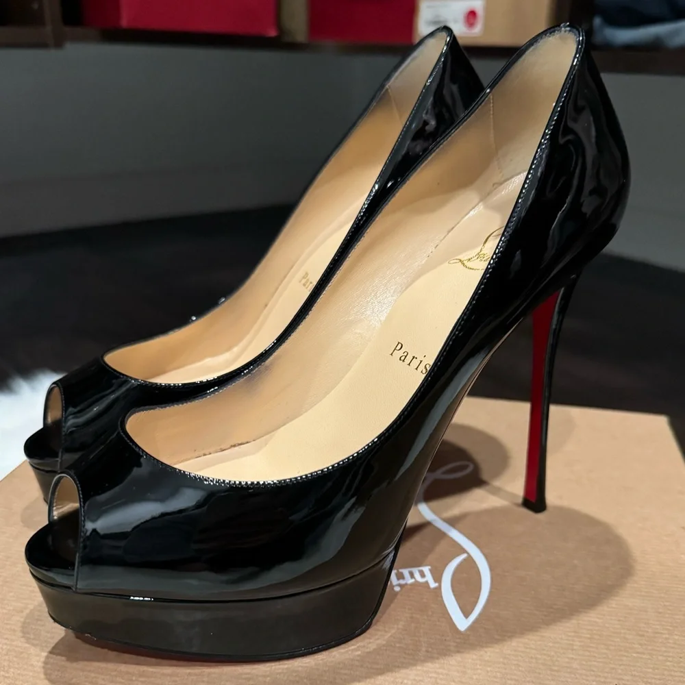 Christian Louboutin Fetish Peep Toe Pumps 130mm - Picture 6 of 10